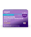 Amazon Basic Care Omeprazole 20mg Mini Capsules - 42 Count - Acid Reducer for Heartburn - 24HR Relief - Buy Online on GoSupps.com
