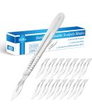 15-Pack Stainless Steel Scalpel Handle with Sterile 23 High Carbon Steel Blades for Dermaplaning, Podiatry, Crafts & More - Buy Online on GoSupps.com