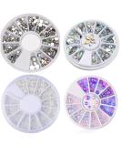 UK BEAUTY SUPPLIES 4 Pack 3D Nail Art Decoration Wheels Flat Back Horse Eye Diamante White Pearl Crystal Glitter Rhinestone Gems Pearlescent Mermaid Unicorn Beads - Buy Online on GoSupps.com
