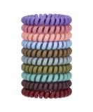 Jesslab Spiral Hair Tie - 10 Traceless Plastic Coil Ponytail Holders | No-Damage Hair Accessories for Girls & Women | Color Sorted (#33) - Shop Internationally! - Buy Online on GoSupps.com