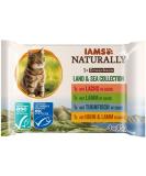 IAMS Naturally Cat Food Wet in Sauce - High-Quality Meat & Fish for Adults | Land & Sea Collection | 4 x 85g Pack - Buy Online on GoSupps.com
