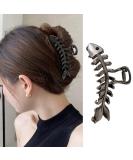 Fish Bone Hair Clips Claw Metal Black | Non-Slip Hair Styling Catch Clips 1Pc - Buy Online on GoSupps.com