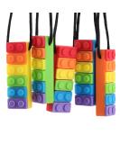 Seeway Rainbow Chew Necklace 5 Pack - BPA Free Silicone Chewelry for Sensory Kids with Autism, ADHD, Anxiety - Oral Motor Aids & Sensory Toys - Buy Online on GoSupps.com