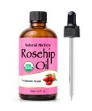 Natural Riches Organic Rosehip Seed Oil - 100% Pure Cold Pressed Unrefined Non-GMO Carrier Oil for Skin Hair & Nails - 4 fl oz - Buy Online on GoSupps.com
