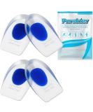 Heeren Cushion - 2 Pairs Gel Heel Protection Pads for Plantar Fasciitis & Heel Pain Relief - Blue Silicone Heel Socks (4 Pieces) - Buy Online on GoSupps.com