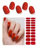 AutyaMee Semi Cured Gel Nail Strips (Red)-20 PCS Gel Nail Wraps | UV Light Required | Gel Nail Stickers Salon Quality & Easy to Use - Buy Online on GoSupps.com