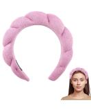 Puffy Spa Headband for Women - Non Slip Makeup Removal & Shower Hair Band - Terry Cloth Fabric - Pink - Buy Online on GoSupps.com