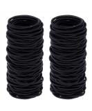 LIUJZZJ 100 Elastic Hair Bands - No Metal Scrunchies & Ponytail Holders for Women Girls Kids Men - Thick Hair Black - International Shipping Available - Buy Online on GoSupps.com