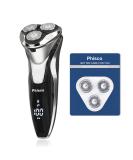 Phisco Men's Electric Shaver - Wet/Dry, 3D Rechargeable, IPX7 Waterproof, Rotary Shaver with Beard Trimmer - Replacement Blade Included - Buy Online on GoSupps.com