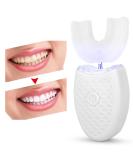 U-Shaped Electric Sonic Toothbrush for Adults | Wireless Charging Tooth Cleaner with Cold Light Teeth Whitening | Oral Care Tool for Travel & Home - White - Buy Online on GoSupps.com