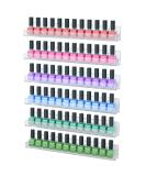 NIUBEE Clear Acrylic Nail Polish Organizer Display - Wall Mounted Shelf for 90 Bottles - 15 Inch (Pack of 6) - Buy Online on GoSupps.com