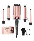 5 in 1 Wand Curling Iron Set - Interchangeable Ceramic Curlers Dual Voltage Hair Waver & Quick Heating Tool - Perfect for International Shipping - Buy Online on GoSupps.com