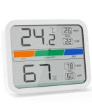 Liorque Digital Thermometer & Hygrometer - Accurate Mini Thermo-Hygrometer with Magnet Min/Max Records Battery Included - White - Buy Online on GoSupps.com