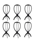 Wig Stand Holder - Rbenxia 6pcs Portable Durable Plastic Folding Hairpieces Display Tool - Black - Buy Online on GoSupps.com