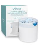 Vive Commode Liners with Absorbent Pads - Portable Toilet Bedside Chair Replacement Bags - Disposable Porta Potty Liners for Bariatric Standard Arm 3 in 1 Folding Buckets - Leakproof (48 Pack) - Buy Online on GoSupps.com