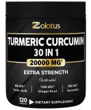 30-in-1 Turmeric Curcumin + Ginger Capsules | 20000mg Equivalent | Joint Support with Ginseng, Bromelain, Moringa & Black Pepper - Buy Online on GoSupps.com