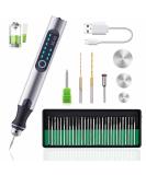 USB Rechargable Engraving Pen With 35bits Mini Electric Engraver Etching Machines Cordless Rotary Tools Engraved Jewelry Glass Stone Metal Plastic Wood Resin Silver - Buy Online on GoSupps.com
