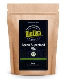 Biotiva Organic Green Superfood Mix Powder 400g - Barley Grass, Wheat Grass, Spirulina, Chlorella, and More - 9 Superfoods Blend - Buy Online on GoSupps.com