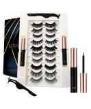 Ufar 3D 6D Magnetic Eyelashes Natural Look - NO Glue Needed 2022 BEST EYELASHES 10 Pairs Reusable False with Eyeliner Eyeliner and Lashes Applicator Black 10 Pair (Pack of 1) - Buy Online on GoSupps.com