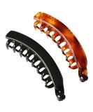 Androxeda Large Hair Clips for Women High-Quality Banana Clasp Ponytail Holders (Black & Brown) | Perfect Volume & Durability - Buy Online on GoSupps.com