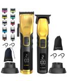 Supreme Trimmer 2-in-1 Beard Trimmer & Hair Clipper Combo | Cordless Professional Barber Tools with LCD Display & Removable Blades | STB280 Gold - Shop Now for Worldwide Shipping - Buy Online on GoSupps.com