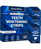 BetterWhite Professional Teeth Whitening Strips 21 Treatments - Enamel Safe - Non-Sensitive Formula - 42 Peroxide-Free Whitening Strips - Dentist Formulated Teeth Whitening Kit + Mouth Opener Included