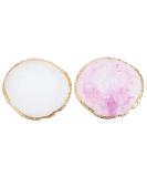 Fomiyes Decorative Tray Set - 2 Pieces for Nail Art Makeup & Display | Golden Resin Palette for Color Mixing & Manicure - Buy Online on GoSupps.com