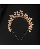 YERTTER Wedding Gold Leaf Tiara Hair Crown - Handmade Bride Hair Band for Bridal Greek Goddess Look - Perfect for Wedding, Prom, Birthday Party - Buy Online on GoSupps.com