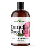 Sweet Essentials Organic Camellia Seed Oil - 100% Pure & Organic Japanese Beauty Oil for Hair & Skin - 4oz Bottle - Buy Online on GoSupps.com