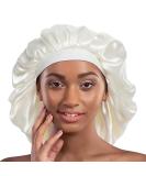 Alnorm Extra Large Satin Sleep Cap - Double Layer White | One Size for Ultimate Comfort - Buy Online on GoSupps.com