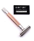Parkers Semi Slant Safety Razor & 5 Premium Double Edge Blades - Rose Gold | International Shipping Available - Buy Online on GoSupps.com