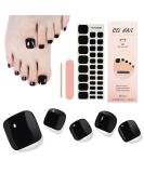 Semi Cured Gel Nail Strips 32 Pcs Black Gel Toenail Sticker Gel Toeail Strips Full Wraps Adhesive Semi Cured Gel Toenail Wrap Pedicure Set with Nail File & Stick (UV/LED Lamp Required) - Buy Online on GoSupps.com
