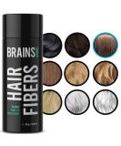 Brains & Son Hair Fiber - Premium Hair Thickener Immediately Conceals Receding Hairlines Hair Loss Balding Areas and Thinning Hair Undetectable Keratin Fibers - Hair Powder | 25g (BROWN) - Buy Online on GoSupps.com