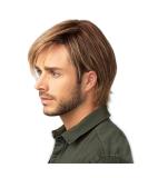 STfantasy Men's Blonde Short Straight Wig - Two-tone Layered Wig for Cosplay & Costume || Natural Dark Brown Highlights - Buy Online on GoSupps.com