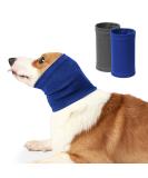 2 neck warmers and ear protection officers for dogs soothing for pets reduces noise ear shield comfortable and fearful cover - winter washing head for dogs (S blue gray) - Buy Online on GoSupps.com
