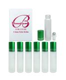 Beauticom Glass 10ml Roller Bottles - 30 Green Bottles with Metal Caps & Stainless Steel Roll Balls for Essential Oils Aromatherapy Perfume & Lip Gloss - Buy Online on GoSupps.com