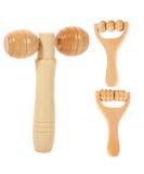 3PCS Wooden Massage Roller Set - Handheld Fascia Rollers for Full Body Relief - Ideal for Waist Legs & Hands - Buy Online on GoSupps.com