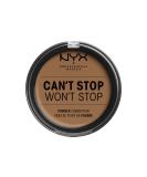 NYX Can't Stop Won't Stop Full Coverage Powder Foundation in Mahogany - Long Lasting Matte Finish with Shine Control - Vegan Formula - Shade 16 - Buy Online on GoSupps.com