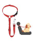 Adjustable Dog Car Headrest Belt - Safety Strap for Small & Medium Dogs - Red Elastic Seat Belt - Buy Online on GoSupps.com