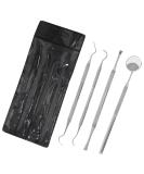 Teeth Cleaning Kit - 4pcs Stainless Steel Dental Tools for Plaque and Calculus Removal - Buy Online on GoSupps.com