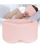 Hilph Cotton Sleep Mask Blackout | Adjustable Eye Mask for Side Sleepers | Comfortable Night Shift & Travel Sleep Aid (Pink - Buy Online on GoSupps.com