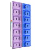 14 Compartment Pill Organizer Box - 7-Day AM/PM Medicine Reminder with Snap Lids for Pills & Vitamins | Inspirations - Buy Online on GoSupps.com