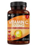 Premium 1000mg Vitamin C Tablets with Bioflavonoids & Rosehip - Vegan & Vegetarian - High Strength Ascorbic Acid for Immune Support - 360 Count - Buy Online on GoSupps.com