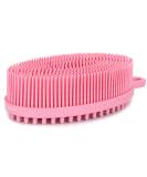 Frateech silicone body brush double -sided body washer bathing brush shower brush for deep cleaning gentle peeling and massage more hygienic than luffa/sponge for all skin types pink - Buy Online on GoSupps.com