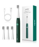 Sejoy Rechargeable Electric Toothbrush with 4 Brush Heads, 3 Modes & Smart Timer - Green (One-key) - Buy Online on GoSupps.com