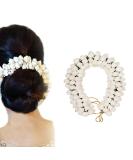 Velvet London - Jasmine Flower Hair Gajra Artificial Juda Bun Maker Bun Holder Handmade Veni Juda Bun Wrap Hair Styling Accessories For Women and Girls (White Pack Of 1) - Buy Online on GoSupps.com