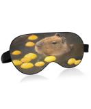 Capybara Hot Citron Bath Sleep Mask - Light Blocking Eye Cover for Men & Women | Soft Adjustable Lightweight Blindfold for Travel & Naps - Buy Online on GoSupps.com