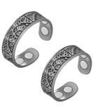 Vicmag 4X Strength Magnetic Copper Rings for Women with 3500 Gauss Magnets 100% Solid Pure Copper Adjustable with Jewelry Gift Box 2PCS (Silver Life Tree) - Buy Online on GoSupps.com