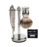Parker SR1 Men s Shave Set - Pure Badger Brush Razor Stand & 100 Blades | International Shipping Available - Buy Online on GoSupps.com