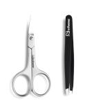 Stelone Professional Stainless Steel Eyebrow Tweezers & Scissors Set for Women - Precision Tool for Perfect Brows and Facial Hair Grooming - Buy Online on GoSupps.com
